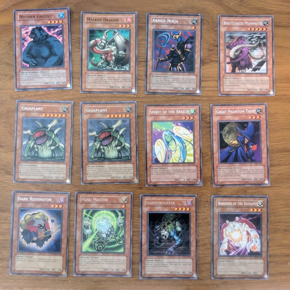 Vintage Yu-Gi-Oh! Monster Lot (12 Cards) - Effect, Tuner & Gemini Plants YuGiOh